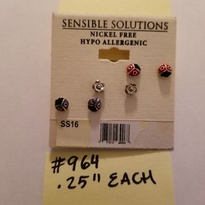 ✅#964 3 Sensible Solutions pairs earrings Lady Bugs